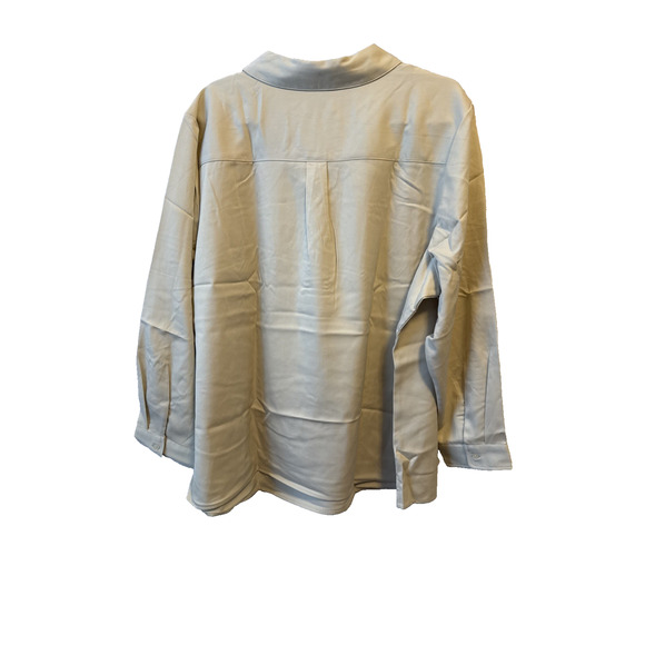 D&Co NEW Women's Plus 3X Stretch Woven Lace up Pullover Shirt Neutral Boho Chic - Picture 6 of 13